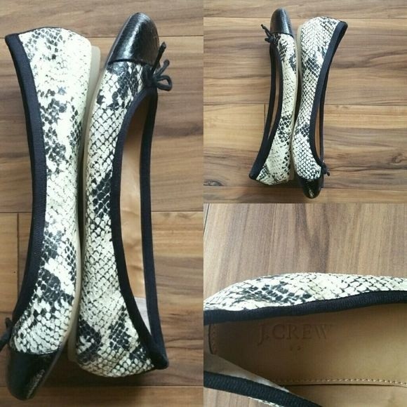 J.Crew Factory Coco Snake Print Flats Size 7.5 - Picture 5 of 8